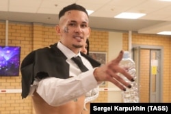 Russian hip-hop musician Morgenshtern attends a ceremony to present the 2021 Muz-TV Music Awards at Moscow's Megasport Arena.