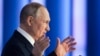 Presidenti rus, Vladimir Putin, gjatë fjalimit para kombit, më 21 shkurt 2023.