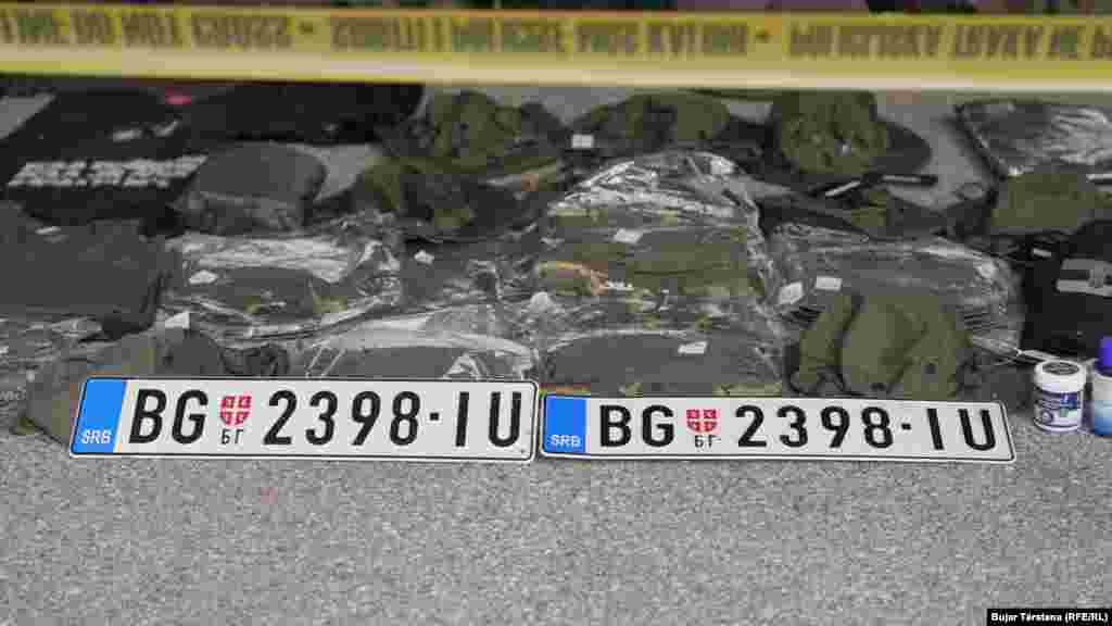 Vehicle license plates with Belgrade registration The United States' top diplomat called on both Kosovo and Serbia to avoid worsening tensions.