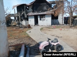 The destroyed house of the Iliescu family seen on October 21.