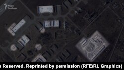 A satellite image from March 24 of the Melitopol airfield captured by Russian forces. 