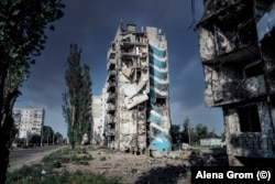 An apartment block in Borodyanka was destroyed by an air strike at the beginning of March.