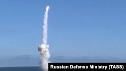 The provincial capital, Kropyvnytskiy, was targeted by eight Kalibr cruise missiles fired from the sea and five long-range Kh-22 missiles fired from aircraft, according to Ukrainian authorities. (file photo)