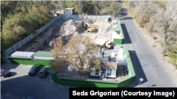 The construction site in Phys-Gorodok where a 12-storey building is planned.