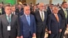 Congres UDMR, în prezența liderilor din Coaliție și a premierului maghiar, Viktor Orbán. De la stânga la dreapta, Sorin Grindeanu (PSD), Ilie Bolojan (PNL), Kelemen Hunor (UDMR), Viktor Orban (premierul Ungariei), Tanczos Barna (UDMR).