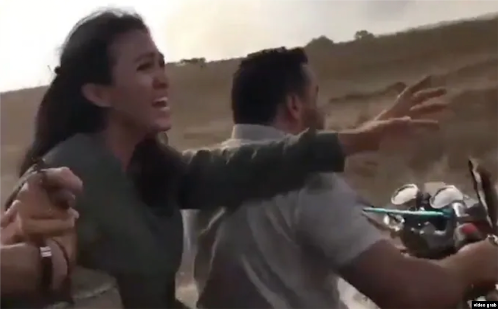 A young Israeli woman, Noa Argamani, desperately calls out to her partner as she was abducted by the Hamas extremist group by motorcycle at a music festival in one of the defining images of the October 7 attack. Argamani and three other hostages were rescued in June by Israeli security forces.