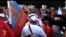 Марш российских болельщиков в Варшаве