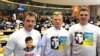 Палітыкі Анатоль Лябедзька, Віталь Рымашэўскі і Юрась Губарэвіч у Эўрапарлямэнце. Брусэль, 22 сакавіка 2016 году 