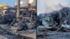 Ukraine - a Russian aerial bomb hit a busy shopping center in the town of Dobropillya in Ukraine's Donetsk Region on July 16 - screen grab