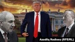 دا انځور د ارمنیا د وزیراعظم نېکول پاشینیان (کیڼ لوري ته)، د امریکا ولسمشر ډانلډ ټرمپ او د اذربایجان ولسمشر الهام عليېف د تصویرونو په یوځای کولو جوړ شوی دی - انځور له ارشیفه.