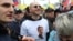 Oxxxymiron в футболке с портретом обвиняемого по "московскому делу" Егора Жукова