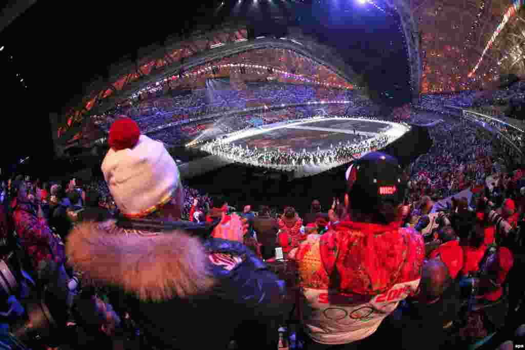 The 40-000 capacity Fisht Stadium was packed for the ceremony.
