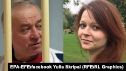 A combo photo of Sergei Skripal (left) and his daughter, Yulia