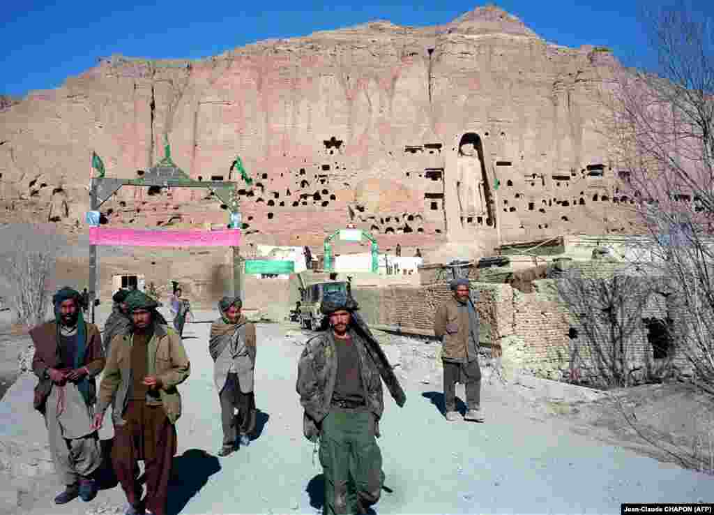 The site of the Bamiyan Buddhas on December 7, 1997.