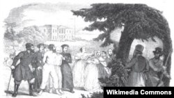 "The Vengeance of Serfs," an engraving by Charles Michel Geoffroy (1845)