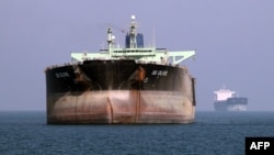 An oil tanker is seen off the port of Bandar Abbas, southern Iran, in July 2012.