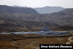 Installations used by Chinese excavators and engineers at a copper mine in Mes Aynak in Afghanistan's Logar Province.