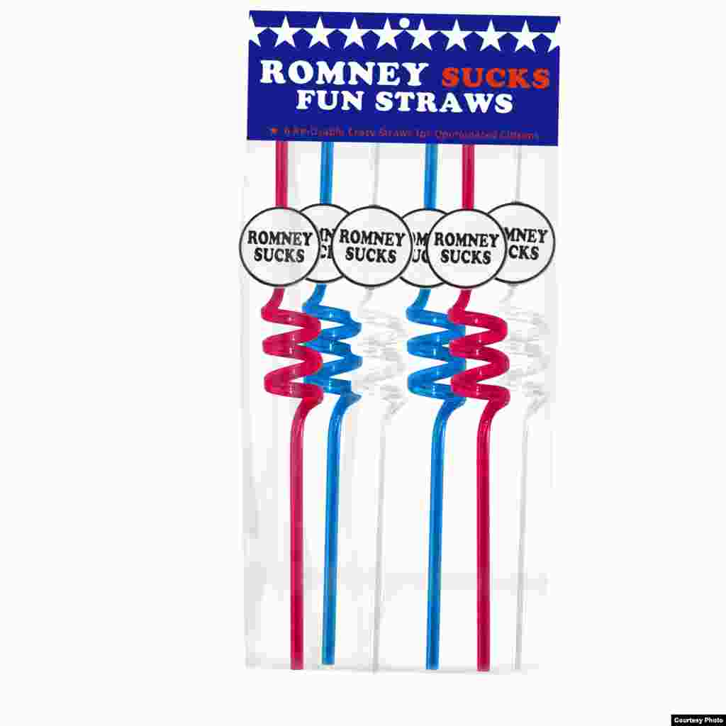 "Romney Sucks" drinking straws