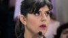Laura Koevesi speaks during a press conference after she was fired as DNA chief in July 2018.