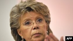 EU Justice Commissioner Viviane Reding points out that women in the bloc need to work an extra two months each year to earn as much as men.